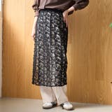 BLACK | フェザーレース刺繍 ラップ巻き風レイヤードスカート | coen【women】
