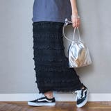 BLACK | シフォンフリルナロースカート | coen【women】