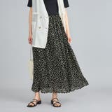 BLACK | レオパードプリントフリルギャザースカート | coen【women】