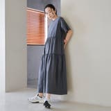 DK.GRAY | ピグメント布帛ドッキングフリルワンピース | coen【women】