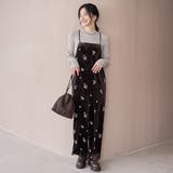 MD.BROWN | フラワー刺繍ベロアサロペット | coen【women】