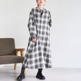 DK.GRAY | オンブレチェックライトネルシャツワンピース | coen【women】