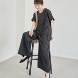 DK.GRAY | 【セットアイテム】リネンタッチTブラウスセットアップ | coen【women】