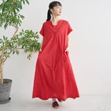 RED | 【MARKET（マーケット）】スキッパーフレンチスリーブワンピース | coen【women】