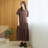 MD.BROWN | 【Penneys(ぺニーズ)別注】配色ライン ティアードポロ襟ワンピース | coen【women】