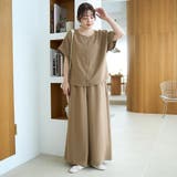 BEIGE | 【接触冷感/UVカット/セットアイテム】リネンタッチTブラウスセットアップ | coen【women】