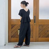 サッカーチェック Vネックオールインワンサロペット | coen【women】 | 詳細画像8