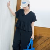 NAVY | サッカーチェック Vネックオールインワンサロペット | coen【women】