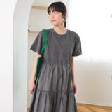 布帛ドッキング ピグメントティアードワンピース | coen【women】 | 詳細画像5 