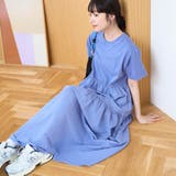 ROYAL | 布帛ドッキング ピグメントティアードワンピース | coen【women】