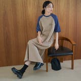 BEIGE | 【汗染み軽減】アソートナンバリングロゴプリント ラグランTシャツワンピース | coen【women】