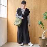 サンドウォッシュ Vネックフレンチスリーブサロペット | coen【women】 | 詳細画像2