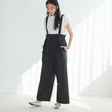 BLACK | コットンナイロンサロペット | coen【women】