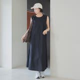 BLACK | リネンライクフレアワンピース | coen【women】