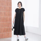 BLACK | 【接触冷感・UVカット】WELLTECT USA 袖リボンフレアワンピース | coen【women】
