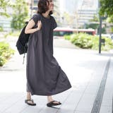 DK.GRAY | 【接触冷感・UVカット】WELLTECT USA 袖リボンフレアワンピース | coen【women】