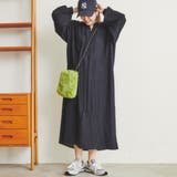 NAVY | クレープボリュームスリーブワンピース | coen【women】