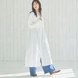 WHITE | フレンチリネンMIX バンドカラーシャツワンピース | coen OUTLET