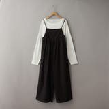 BLACK | 【2セットアイテム】ロングスリーブT&ギャザーサロペット | coen【women】