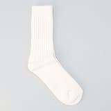 OFF WHITE | ウールミックスリブクルーソックス | coen【women】