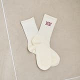 NATURAL | 【再入荷 / 新色登場】coen(コーエン)ロゴ刺繍リブソックス | coen【women】
