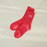 RED | COENロゴ刺繍リブソックス | coen【women】