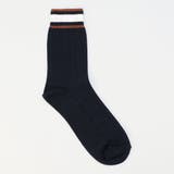 NAVY | 3ラインへリンボンジャガードソックス | coen【women】