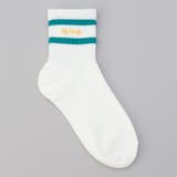 KELLY | ライン×ロゴ刺繍 クルーソックス | coen【women】