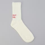 NATURAL | ロゴ刺繍 ジャガード クルーリブソックス | coen【women】