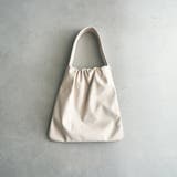BEIGE | レザーライク ギャザーワンショルダートートバッグ | coen【women】