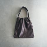 MD.BROWN | レザーライク ギャザーワンショルダートートバッグ | coen【women】