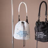 WHITE | 【再入荷・新色登場】ロゴ刺繍 幾何柄 キルト巾着ショルダーバッグ | coen【women】