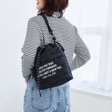 BLACK | 【再入荷・新色登場】ロゴ刺繍 幾何柄 キルト巾着ショルダーバッグ | coen【women】