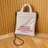 NATURAL | ロゴ刺繍コーデュロイショルダーバッグ | coen【women】