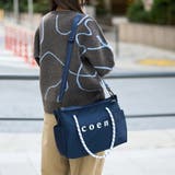 NAVY | coenロゴ ポリキャンバスショルダーバッグ | coen【women】