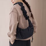 BLACK | ギャザーハンドル ショルダーパディングバッグ | coen【women】