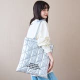 ロゴ刺繍 幾何柄 キルトトートバッグ | coen【women】 | 詳細画像2 