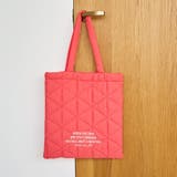 PINK | ロゴ刺繍 幾何柄 キルトトートバッグ | coen【women】