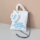 WHITE | ロゴ刺繍 幾何柄 キルト2wayショルダーバッグ | coen【women】