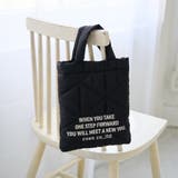 BLACK | ロゴ刺繍 幾何柄 キルト2wayショルダーバッグ | coen【women】