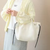 coen（コーエン）ロゴ刺繍 メッシュパフ2wayトートバッグ（Mサイズ） | coen【women】 | 詳細画像1 