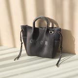 DK.GRAY | coen（コーエン）ロゴ刺繍 メッシュパフ2wayトートバッグ（Mサイズ） | coen【women】