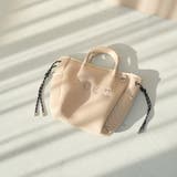 BEIGE | coen（コーエン）ロゴ刺繍 メッシュパフ2wayトートバッグ（Mサイズ） | coen【women】