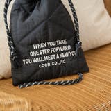 ロゴ刺繍 幾何柄 キルト巾着ショルダーバッグ（Sサイズ） | coen【women】 | 詳細画像5 