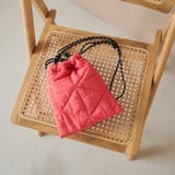 ロゴ刺繍 幾何柄 キルト巾着ショルダーバッグ（Sサイズ） | coen【women】 | 詳細画像7 