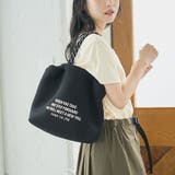 BLACK | ロゴ刺繍 メッシュパフ2wayショルダーバッグ(Mサイズ) | coen【women】