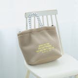 BEIGE | ロゴ刺繍 メッシュパフ2wayショルダーバッグ(Mサイズ) | coen【women】