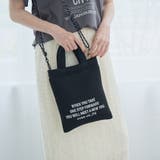 BLACK | ロゴ刺繍 メッシュパフ2wayショルダーバッグ | coen【women】