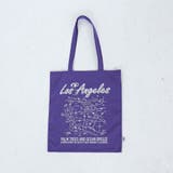 PURPLE | 【I LOVE LA(アイラブエルエー)】マップデザインプリントトートバッグ | coen【women】