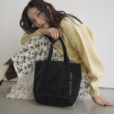 BLACK | ヌメレザーライク ロゴ刺繍ミニトートバッグ | coen【women】